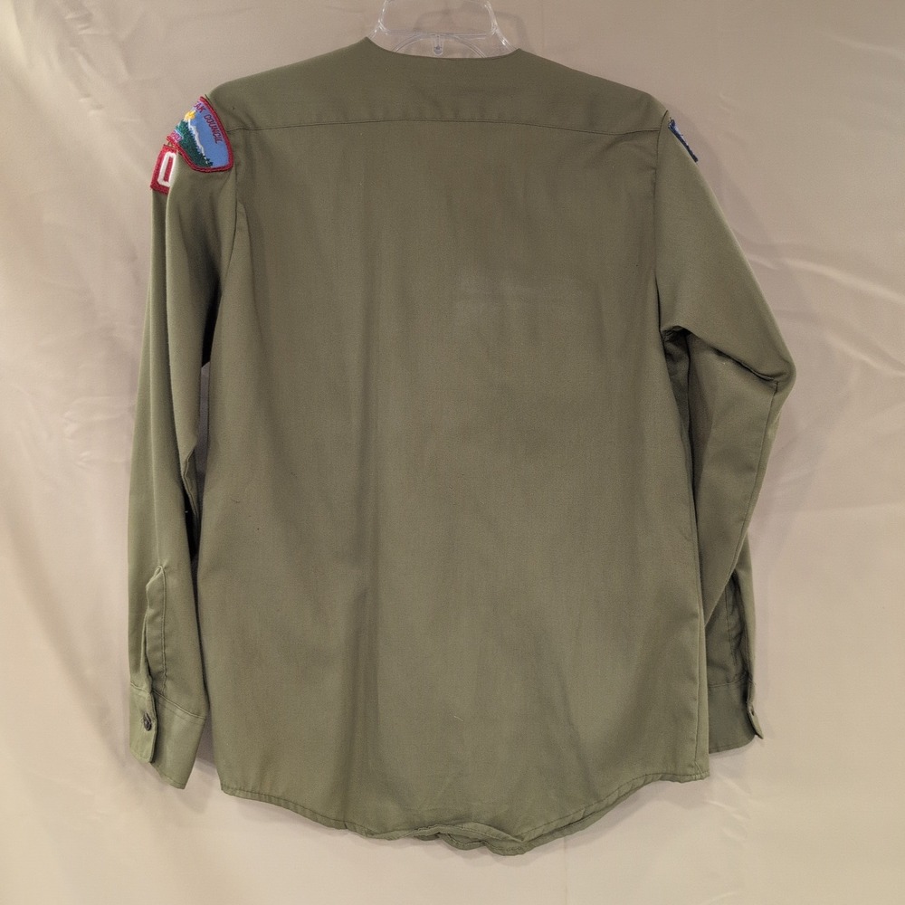 Vtg Boy Scouts of America BSA Uniform‎ Shirt Olive Green Pikes Peak Council 14 - Picture 2 of 7